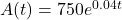 A(t)=750e^{0.04t}