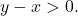 y-x \symbol{"3E} 0.