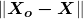 \left\| \boldsymbol{X_{o}-X}\right\|