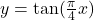 y= \tan (\frac{\pi }{4}x)