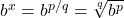 b^x=b^{p/q}=\sqrt[q]{b^p}