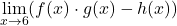 \underset{x\to 6}{\lim}(f(x) \cdot g(x)-h(x))