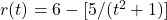 r(t)=6-[5/(t^2+1)]