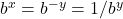 b^x=b^{-y}=1/b^y