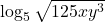 \log_5 \sqrt{125xy^3}