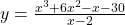 y=\frac{{x}^{3}+6{x}^{2}-x-30}{x-2}