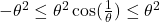 -\theta^2\le \theta^2\cos(\frac{1}{\theta})\le \theta^2