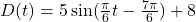 D(t)=5 \sin (\frac{\pi}{6}t-\frac{7\pi}{6})+8