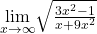 \underset{x\to \infty}{\lim}\sqrt{\frac{3x^2-1}{x+9x^2}}