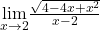 \underset{x\to 2}{\lim}\frac{\sqrt{4-4x+x^2}}{x-2}