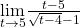 \underset{t\to 5}{\lim}\frac{t-5}{\sqrt{t-4}-1}