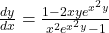 \frac{dy}{dx}=\large \frac{1-2xye^{x^2y}}{x^2e^{x^2y}-1}