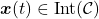 \boldsymbol{x}(t)\in \text{Int($\mathcal{C}$)}