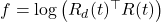 f=\log \left(R_d(t)^{\top} R(t)\right)