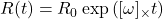 R(t)=R_0 \exp \left([\omega]_{\times} t\right)