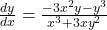 \frac{dy}{dx}=\large \frac{-3x^2 y-y^3}{x^3+3xy^2}