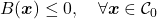 B(\boldsymbol{x})\leq0,\quad \forall \boldsymbol{x}\in\mathcal{C}_0