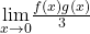 \underset{x\to 0}{\lim}\frac{f(x)g(x)}{3}