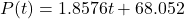 P(t)=1.8576t+68.052