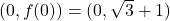 (0,f(0))=(0,\sqrt{3}+1)