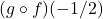 (g\circ f)(-1/2)