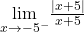 \underset{x\to -5^-}{\lim}\frac{|x+5|}{x+5}