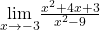 \underset{x\to -3}{\lim}\frac{x^2+4x+3}{x^2-9}