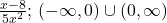 \frac{x-8}{5x^2}; \, (-\infty,0)\cup (0,\infty)