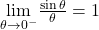 \underset{\theta \to 0^-}{\lim}\frac{\sin \theta}{\theta}=1