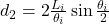 d_2=2\frac{L_i}{\theta_i}\sin{\frac{\theta_i}{2}}