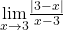 \underset{x\to 3}{\lim}\frac{|3-x|}{x-3}