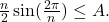 \frac{n}{2} \sin (\frac{2\pi }{n})\le A.