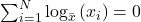 \sum_{i=1}^N \log _{\bar{x}}\left(x_i\right)=0