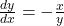 \frac{dy}{dx}=-\frac{x}{y}