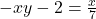 -xy-2=\frac{x}{7}