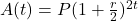 A(t)=P(1+\frac{r}{2})^{2t}