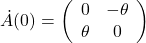 \dot{A}(0)=\left(\begin{array}{cc} 0 & -\theta \\ \theta & 0 \end{array}\right)