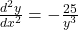 \frac{d^2 y}{dx^2}=-\frac{25}{y^3}