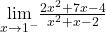 \underset{x\to 1^-}{\lim}\frac{2x^2+7x-4}{x^2+x-2}