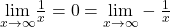 \underset{x\to \infty}{\lim}\frac{1}{x}=0=\underset{x\to \infty}{\lim}-\frac{1}{x}