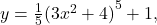 y=\frac{1}{5}{(3{x}^{2}+4)}^{5}+1,