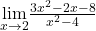 \underset{x\to 2}{\lim}\frac{3x^2-2x-8}{x^2-4}