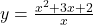 y=\frac{{x}^{2}+3x+2}{x}