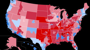 The 2016 presidential election results by congressional district.